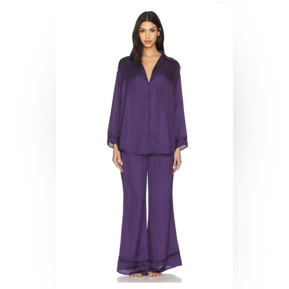 x Intimately Revolve FP Dreamy Days Solid Pj Set in Gothic Grape - Picture 2 of 4